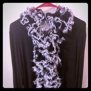 Black and white knit scarf (shirt not included )